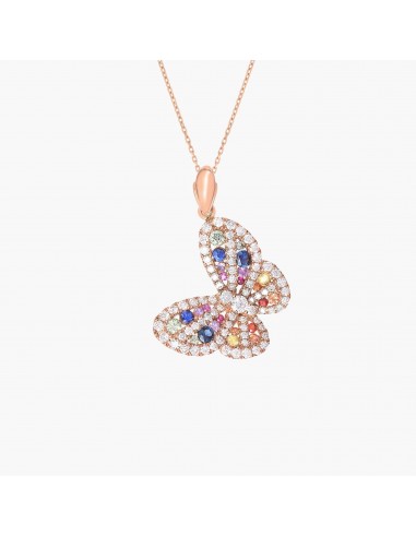 Colored sapphires butterfly necklace chez Cornerstreet bien 