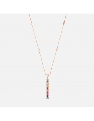 Colored sapphires bar necklace Pour